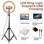 Amconsure LED Ring Light,10" Selfie Ring Light with Adjustable Tripod Stand & Phone Holder for Live Stream/Makeup/YouTube Video/Photography Compatible iPhone Android