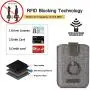 BIAJIYA Card Holder for Back of Phone RFID 5 Pull Credit Card Cash Cell Phone Wallet Pocket Canvas Leather Stick-On ID Case for Smartphones (Gray) BIAJIYA Card Holder for Back of Phone RFID 5 Pull Credit Card Cash Cell Phone Wallet Pocket Canvas Leather Stick-On ID Case for Smartphones (Gray)