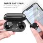 TOZO T12 Wireless Earbuds Bluetooth Headphones with Touch Control and Wireless Charging Case Digital Intelligence LED Display IPX8 Waterproof Earphones Built-in Mic Headset Deep Bass for Sport Black