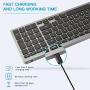 Rechargeable Multi-Device Bluetooth Keyboard with Numeric Keypad for MacBook iPad, JACKYLED Full Size Wireless Bluetooth Keyboard Compatible with MacOS iOS Windows Android Laptop Tablet Smartphone