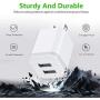 Phone Charger 10ft Cable with Wall Plug (Pack of 4), DECIPA Dual USB Wall Charger Adapter Block Cube with Charging Cord Replacement for iPhone Xs/Xs Max/XR/X 8/7/6/6S Plus SE/5S/5C, Pad, Pod