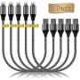 Short iPhone Charger 1 ft, 5 Pack 1 feet Short Lightning Cable & Data Sync Fast 1 Foot iPhone Cord Compatible with iPhone Xs max/xr/x/8/8 Plus/7/7 Plus/6/6s Plus/5s/5,iPad(Silver)