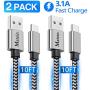 USB C Fast Charging Cable, 2 PACK 10FT Extra Long Durable Braided USB Type C Cable Cord Compatible with Samsung Galaxy S10 S10E S9 S8 S20 Plus,Google Pixel 4 3 3A 2 XL, and Other USB C Charger