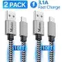 USB C Fast Charging Cable, 2 PACK 10FT Extra Long Durable Braided USB Type C Cable Cord Compatible with Samsung Galaxy S10 S10E S9 S8 S20 Plus,Google Pixel 4 3 3A 2 XL, and Other USB C Charger