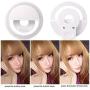 Clip on Selfie Ring Light, Rechargeable Brightness Portable Selfie Fill Light Ring with 36 LED for Universal Smart Phone, Phone Android Phone Photography, Camera Video, Girl Makes up (White)