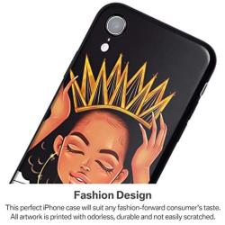 iPhone XR Case African American Afro Girls Women Slim Fit Shockproof Bumper Cell Phone Accessories Thin Soft Black TPU Protective Apple iPhone XR Cases (09)