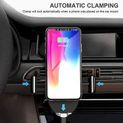 VOGEK Touch Sensitive Wireless Car Charger Mount,10W Qi Fast Charging Car Mount Auto Clamping Air Vent Cell Phone Holder Compatible iPhone 11/X/XS/XR/8 Samsung Galaxy S10/S9/S8/Note 10/10 and More