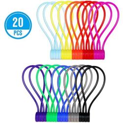 Atree Silicone Strong Magnetic Twist Ties for Bundling or Organizing Cables/Cords, Hanging or Holding Stuff (10 Colors-20 Pack)