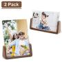 MEKO Picture Frame 5x7 Inch Wood Rustic Photo Frame Made of Walnut Wood Base and High Definition Break Free Acrylic Covers for Tabletop or Desktop Display - 2 Pack (Horizontal + Vertical)