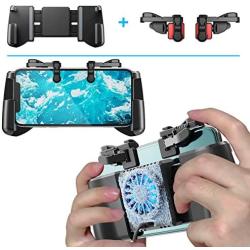 Mobile Game Controller + Active Cooling Fan Phone Radiator Grip, Compatible with iPhone/Android Phone, for PUBGG/Fortnitee/Call of Duty Mobile Games, Cooler Gaming Case Triggers L1R1 Buttons