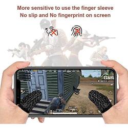 Yaliu 12Pcs Mobile Game Controller Finger Sleeve，Breathable Anti-Sweat Gaming Finger Cot for PUBG/Call of Duty Sensitive Touch Screen Finger Sleeve for Android iSO Phone