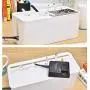 Cable Management Box with Tablet and Phone Holder, Cable Holes on The Top for Easy Charging, Large Cord Box Organizers to Hold and Hide Power Strip Charger Adapter Power Cord USB HUB (White)