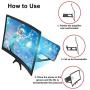 GLISTON 12 3D Phone Screen Enlarger, Curved Screen Magnifier for Cell Phone, HD Screen Amplifier, Folding Screen Magnifier for Movies, Videos, Gaming