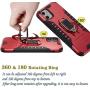 PUNYTONCY Protective iPhone 11 Case, Military Grade Magnetic Case Designed for iPhone 11 2019, Drop Tested Anti-Scratch Shockproof Waterproof Cover with Ring Car Mount Kickstand (Red 6.1 Inch)