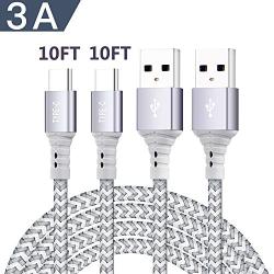 Charger Cable 10ft Power Cord for Samsung Galaxy S20 Plus Ultra 5G A10E A11 A71 A20S A70,Note10,Note9, Note10+,S20Plus,A80 A90 Nokia 7.2 6.2/3.1 Plus,Long USB Type C Fast Charge Charging Wire,2Pack