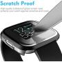 OYODSS Hard Case Compatible with Fitbit Versa 2 with Screen Protector, Hard PC Case Slim Tempered Glass Screen Protector Overall Protective Cover for Fitbit Versa 2 Smartwatch
