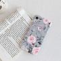 YeLoveHaw iPhone XR Case for Girls, Flexible Soft Slim Fit Full-Around Protective Cute Shell Phone Case Cover with Purple Floral and Gray Leaves Pattern for iPhone XR 6.1 Inch (Pink Flowers)