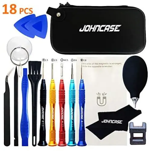 Johncase 18 Pcs Professional Precision Cell Phone Electronics Repair Tool Kit,Magnetic Screwdriver Driver Set W/Portable Case for Fix Mobile Devices,iPhone, iPad,Watch,Glasses,Tablet Johncase 18 Pcs Professional Precision Cell Phone Electronics Repair Tool Kit,Magnetic Screwdriver Driver Set W/Portable Case for Fix Mobile Devices,iPhone, iPad,Watch,Glasses,Tablet