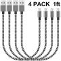 Short iPhone Cable IVVO 4Pack 1FT Braided Data Sync Cable for Phone X XS Max 8 7 6S Plus Pad 2 3 4 Mini, Pad Pro Air, Pod Nano Touch(Black)