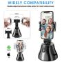 Upgraded 2020 Newest All-in-one Selfie Video Smart Shooting Camera Automatically Face Object Tracking 360°Horizontal Rotation Phone Holder Mount, Compatible with iPhone Android Cell Phone
