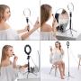 6" Selfie Ring Light with Tripod Stand & Cell Phone Holder for Live Stream Makeup,Mini Led Camera Ring Light Table Lamp Fill Light for YouTube Video Photography Shooting Vlog USB Plug