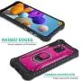 CasemartUSA Phone Case for [Samsung Galaxy A21], [Titanium Series][Hot Pink] Aluminium Cover Full Rotating Metal Ring Holder Kickstand for Samsung Galaxy A21 (Verzion, Boost Mobile, T-Mobile, Metro)
