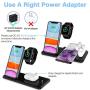 KKM Wireless Charger, 4 in 1 Wireless Charging Station,15W Qi-Certified Wireless Charger Stand for iPhone SE 2020, Apple Watch, iWatch, AirPods, Samsung Galaxy Note 20/Note 20 Ultra, LG, Google Pixel