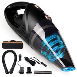 GNG Handheld Vacuum Cleaner 12v Portable Cordless Vacuum with Car & Wall Rechargeable Lithium-ion, Black Detailing Vacuum Cleaners for Wet and Dry Furniture, Dust Buster, Carpets, Floors, Vehicles