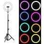 Portable LED Ring Fill Light with Tripod, Metal Lightweight Mobile Phone Live Broadcast Photography Tripod Fill Light, Folded
