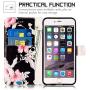 JanCalm for iPhone 6S Wallet Case,iPhone 6S Case,6S Case,iPhone 6 Case,Pattern Premium PU Leather (Card/Cash Slots) Stand Flip Cover for iPhone 6/6S (4.7 inch) + Crystal Pen (Black/Flower)
