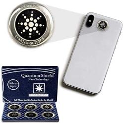 My-JAXO Premium 6 Pack EMF Radiation Stickers for Phone - Emf Protection Cell Phone - Radiation Protection for Cell Phone - Emf Blocker - Absorbs EMF Radiation - Remove EMF Waves EMF Shield Silver