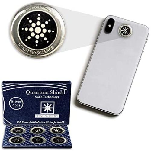 My-JAXO Premium 6 Pack EMF Radiation Stickers for Phone - Emf Protection Cell Phone - Radiation Protection for Cell Phone - Emf Blocker - Absorbs EMF Radiation - Remove EMF Waves EMF Shield Silver