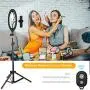 10.2 Selfie Ring Light with Tripod Stand & Phone Holder - Upgraded Dimmable Camera Ring Light with Mirror for TikTok/YouTube/Live Stream/Makeup/Photography Compatible with iPhone Android