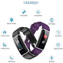 BADIQI Fitness Tracker,Color Screen Heart Rate Monitor Sleep Weather Step Calories Pedometer Waterproof Smart Activity Tracker Sport Watch Wristband for Android & iOS