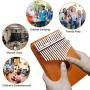 Kalimba Thumb Piano 17 Keys with mahogany Wood Portable Mbira Finger Piano Gifts for Kids and piano Beginners Professional （Matte brown）