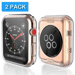 Julk Series 3 42mm Case for Apple Watch Screen Protector, iWatch Overall Protective Case TPU HD Clear Ultra-Thin Cover for Apple Watch Series 3 (42mm)