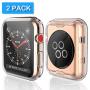 Julk Series 3 38mm Case for Apple Watch Screen Protector, iWatch Overall Protective Case TPU HD Clear Ultra-Thin Cover for Apple Watch Series 3 (38mm)(2-Pack)