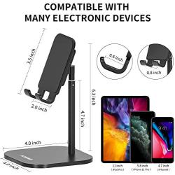 Cell Phone Stand for Desk, HORUMP Angle Height Adjustable Phone Holder Stand for Desk, Compatible with iPhone, iPad, Kindle, Tablet, All Mobile Phones