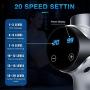 Massage Gun Deep Tissue, 20 Speeds Percussion Massage Gun for Athletes Muscle Recovery, Cordless Handheld Muscle Massager Gun for Body Neck Back Leg，Carry Case & 6 Heads
