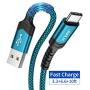 USB-C Cable 3A Fast Charging, JSAUX 3-Pack (10ft+6.6ft+3.3ft)USB A to Type C Charger Charge Nylon Braided Cord Compatible with Samsung Galaxy S10 S10E S9 S8 Plus Note 10 9 8,Moto Z,LG G8, USB C(Green)