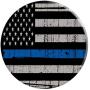 Thin Blue Line American Lives US Flag Distressed Black White PopSockets Grip and Stand for Phones and Tablets