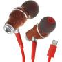 Symphonized NRG MFI Earbuds, Certified Lightning Earbuds Compatible with Apple iPhone/iPad/iPod, Premium Genuine Sapele Wood in-Ear Noise Isolating Earphones, Stereo Wired Headphones (Red)