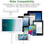 Tablet Floor Stand, Gooseneck Long Arm Cell Phone Holder Mount for 7-13inch Tablet iPad, Including ipad Pro/Mini/Air, Samsung Galaxy Tab,Kindle White