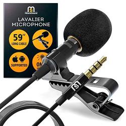 Ultimate Lavalier Microphone for Bloggers and Vloggers Lapel Mic Clip-on Omnidirectional Condenser for iPhone Ipad Samsung Android Windows Smartphones