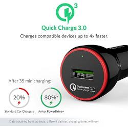 Anker Quick Charge 3.0 24W USB Car Charger, PowerDrive+ 1 for Galaxy S9/S8/Edge/Plus, Note 9/8/7 and PowerIQ for iPhone Xs/XS Max/XR/X/8/7/6/Plus, iPad Pro/Air 2/Mini, LG, Nexus, HTC and More