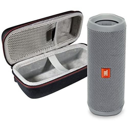 JBL Flip 4 Portable Bluetooth Wireless Speaker Bundle with Protective Travel Case - Gray