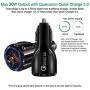 USB Car Charger, SHOCKTU [ Dual Qualcomm Quick Charger 3.0 Car Charger] Dual USB Charger, Quick Fast Charger 30W Dual USB Ports 12V/24V for Samsung Galaxy S10 S9 S8 Plus S7 Note9 iPhone 11-Black