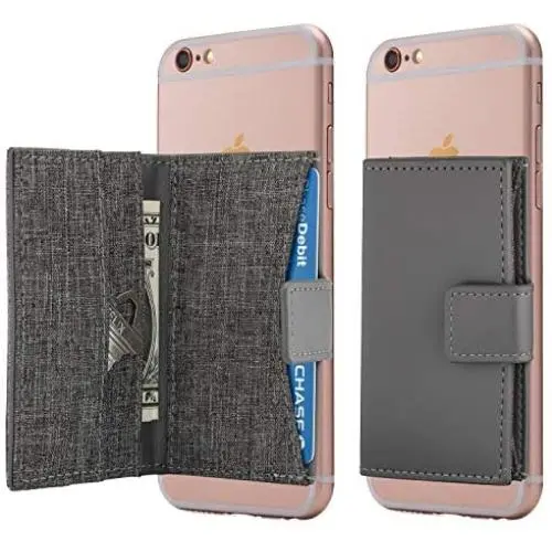 Cell Phone Wallet Stick on Card Holder Phone Pocket for iPhone, Android and All Smartphones (Charcoal Grey) Cell Phone Wallet Stick on Card Holder Phone Pocket for iPhone, Android and All Smartphones (Charcoal Grey)