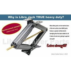 LIBRA Set of 2 5000lbs RV Trailer Stabilizer Leveling Scissor Jacks w/Dual Power Drill sockets & mounting Hardware Set …