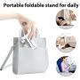 Cell Phone Stand, Adjustable Cell Phone Stand Fully Foldable Stand for Cell Phone Desktop Phone Holder, Compatible with iPhone 11 Pro Xs Max Xr X 8, iPad Mini Kindle, Tablet (White)